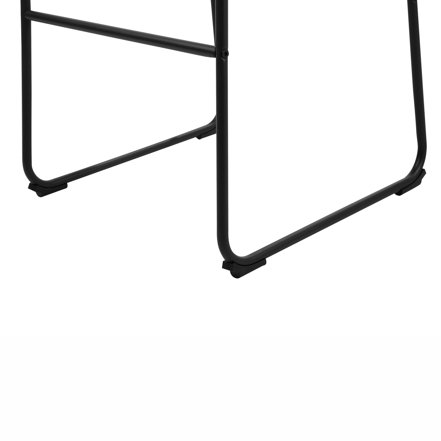 Set Of 2 Bar Stools Dark Grey Fabric Black Metal Legs