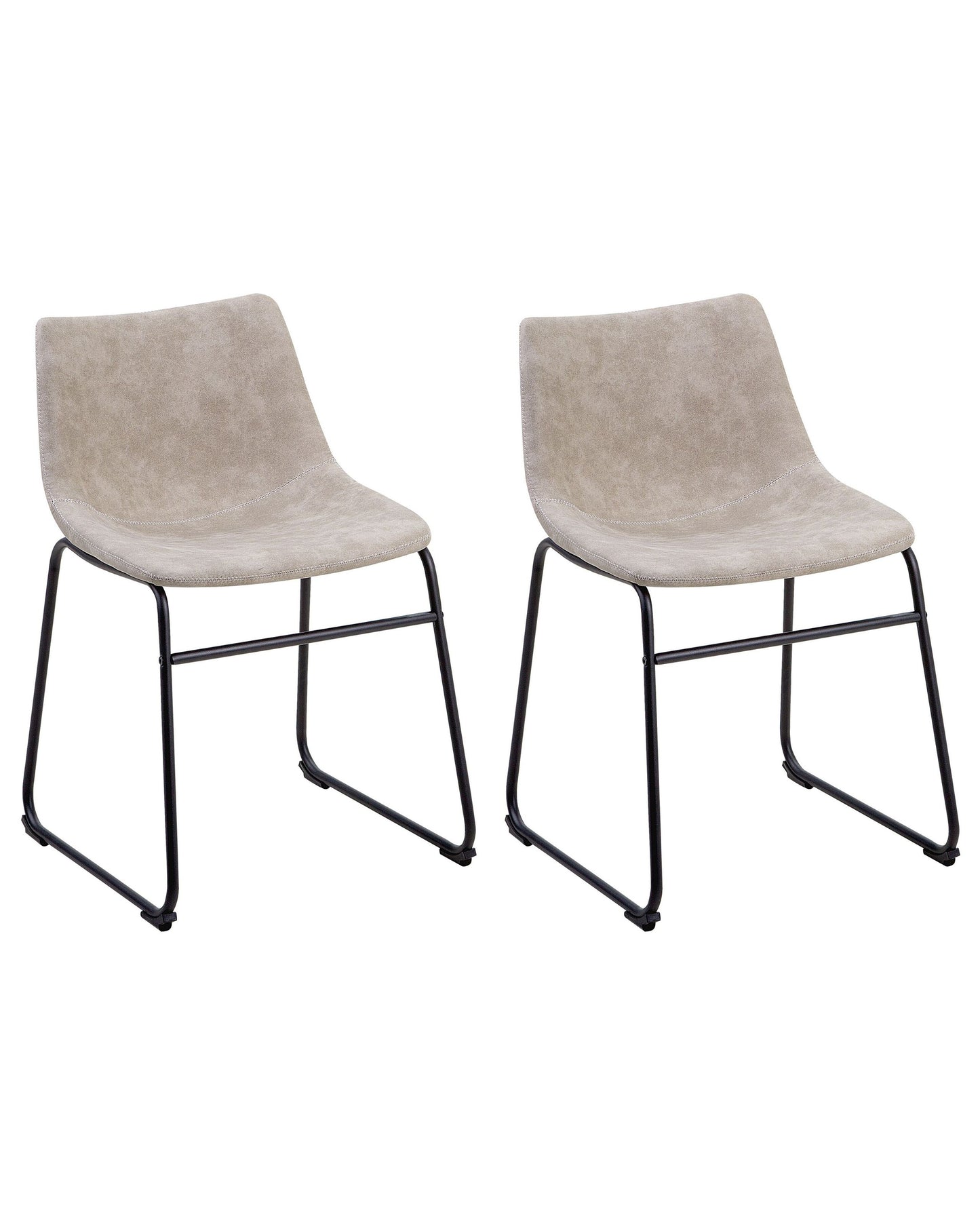 Riverside Beige Fabric Dining Chairs Set Of 2 With Black Legs