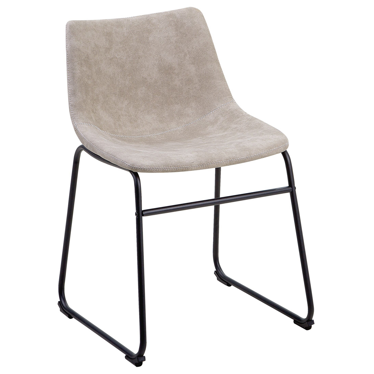 Riverside Beige Fabric Dining Chairs Set Of 2 With Black Legs