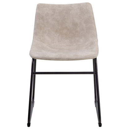 Riverside Beige Fabric Dining Chairs Set Of 2 With Black Legs