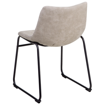 Riverside Beige Fabric Dining Chairs Set Of 2 With Black Legs