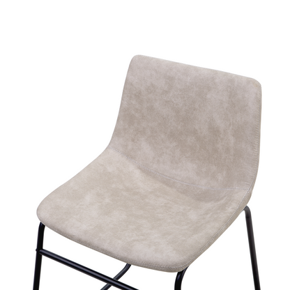 Riverside Beige Fabric Dining Chairs Set Of 2 With Black Legs