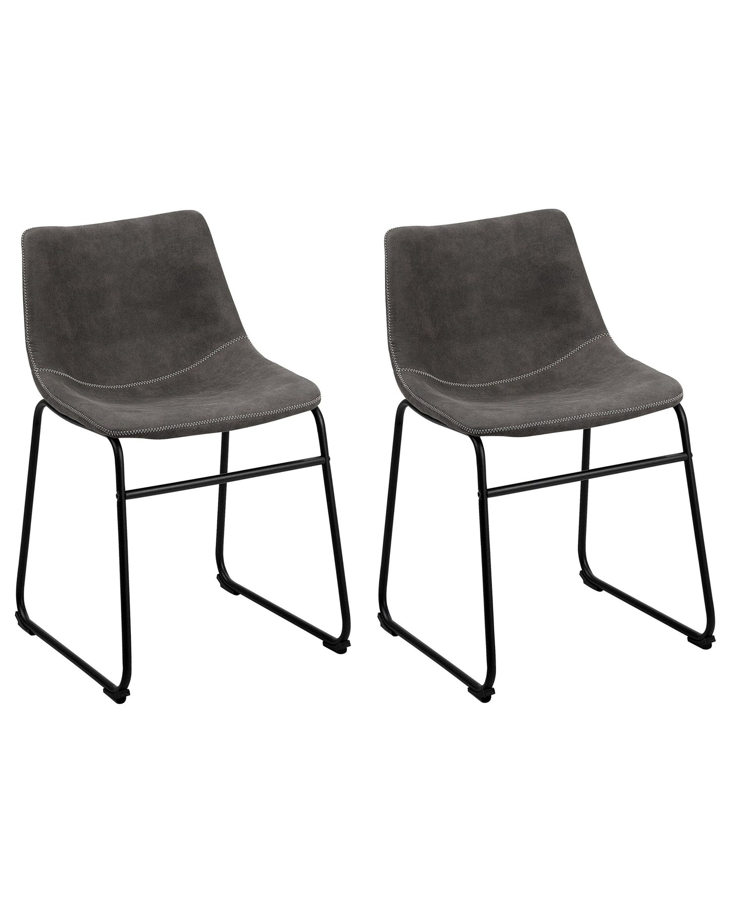 Rustic Retro Grey Fabric Dining Chairs Set Of 2