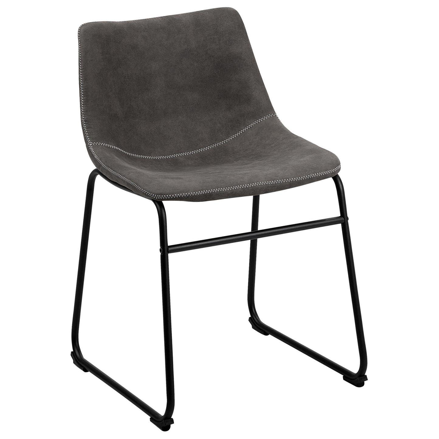 Rustic Retro Grey Fabric Dining Chairs Set Of 2