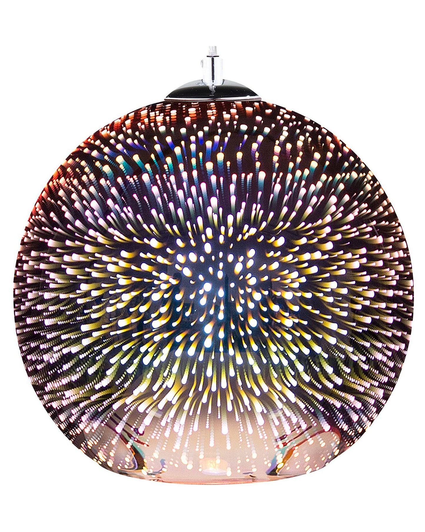 Pendant Ceiling Lamp Copper Glass Globe With Starburst Glow