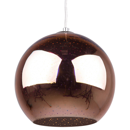 Pendant Ceiling Lamp Copper Glass Globe With Starburst Glow