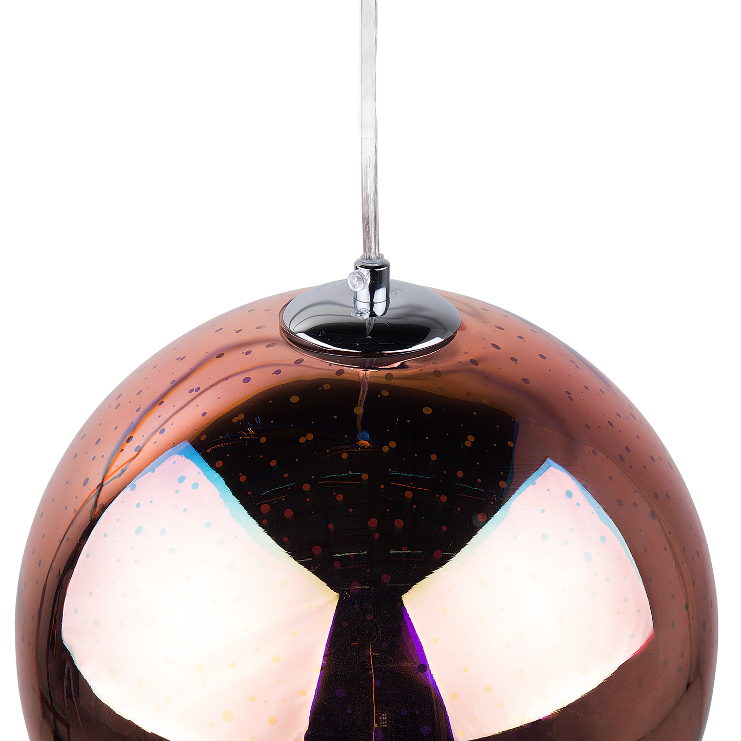 Pendant Ceiling Lamp Copper Glass Globe With Starburst Glow
