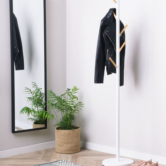 White Hall Coat Stand Steel Coat Rack With Pine Hooks