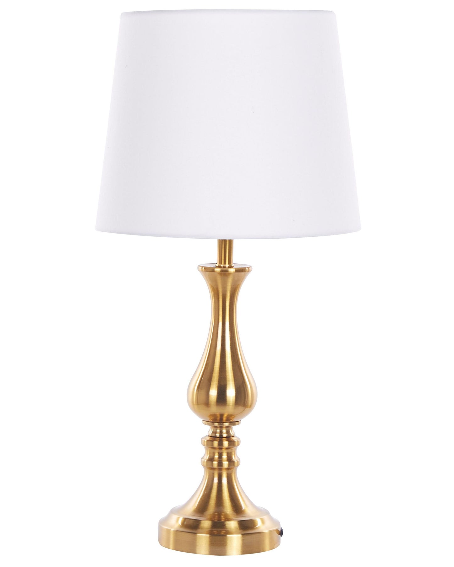 Table Lamp Gold Base With White Shade Vintage Design