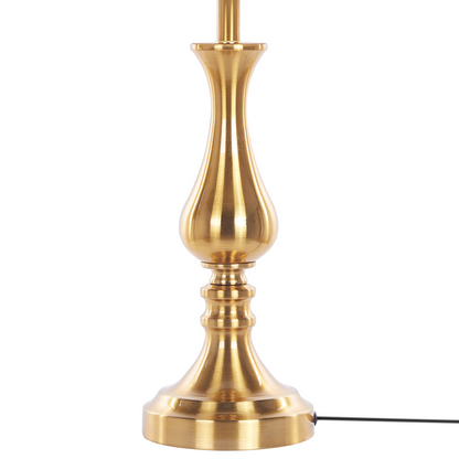 Table Lamp Gold Base With White Shade Vintage Design