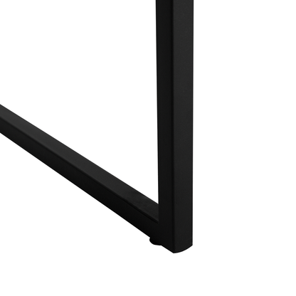 Office Desk Dark Brown Top Black Metal Frame 120 x 60 Storage