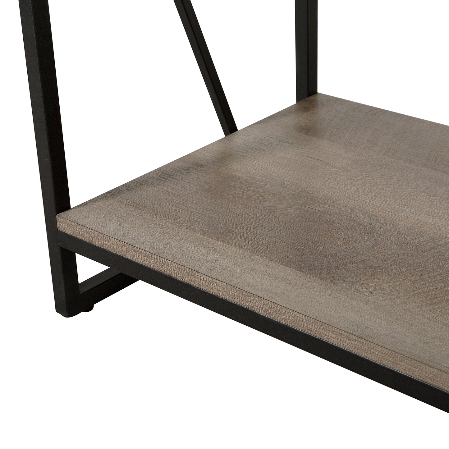 Industrial Minimalist 4 Tier Open Shelf Bookcase With Dark Brown Wood Finish And Black Metal Frame