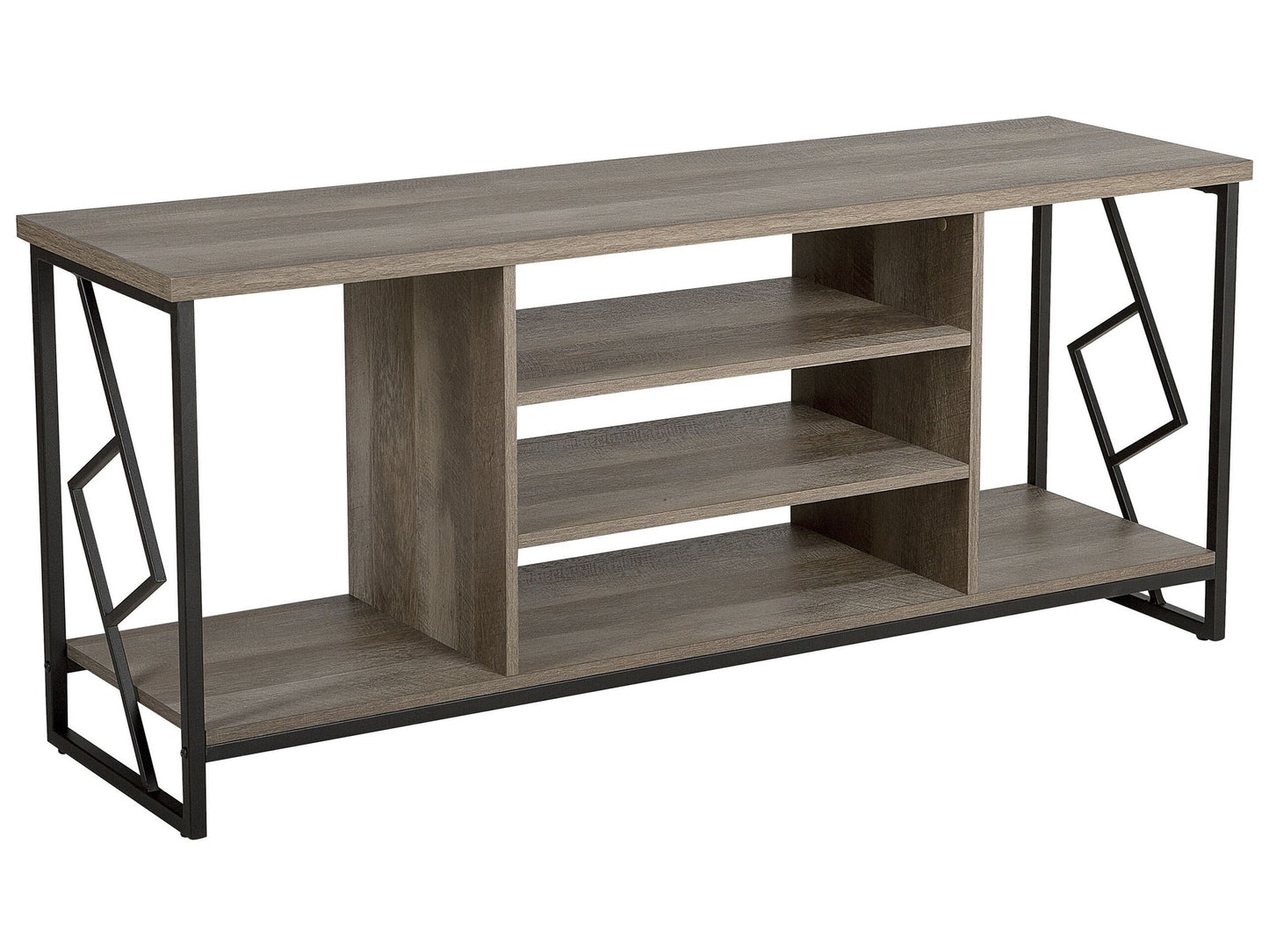 TV Stand For 60In Dark Brown Finish With Open Shelves