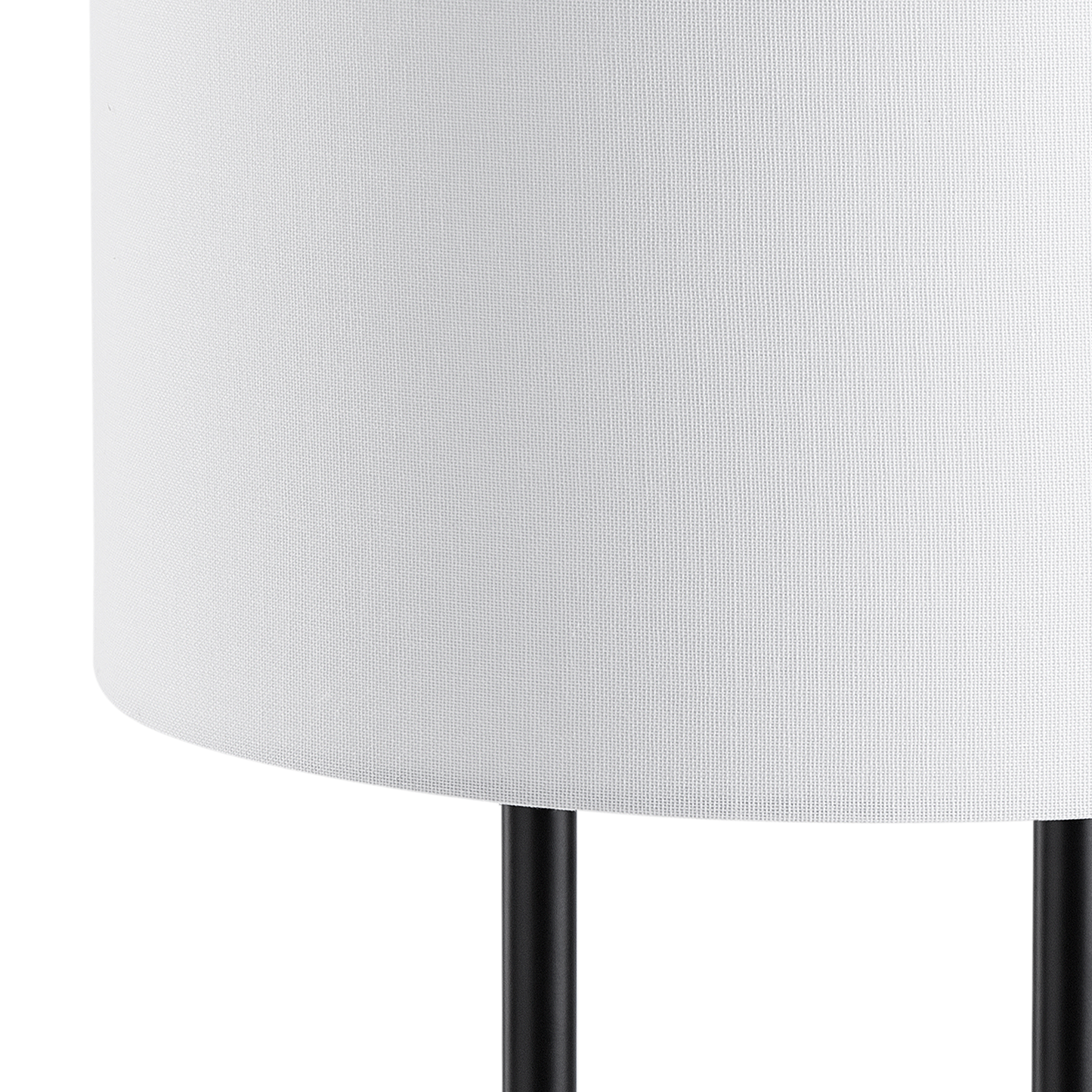 Table Lamp Bedside Light White Fabric Round Drum Shade With Grey Concrete Base