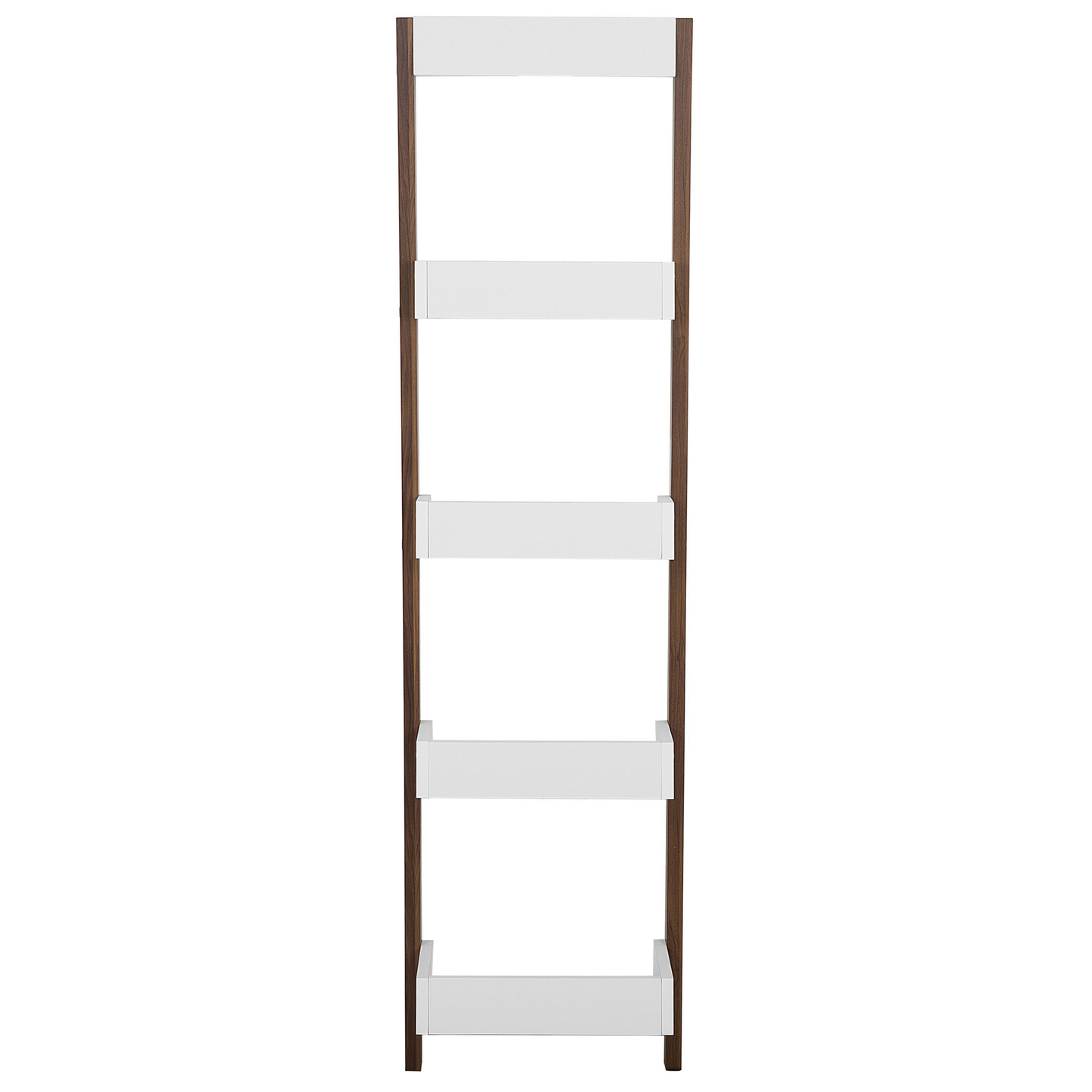 4 Tier Ladder Bookcase Dark Wood With White Shelf Display Modern Home Office
