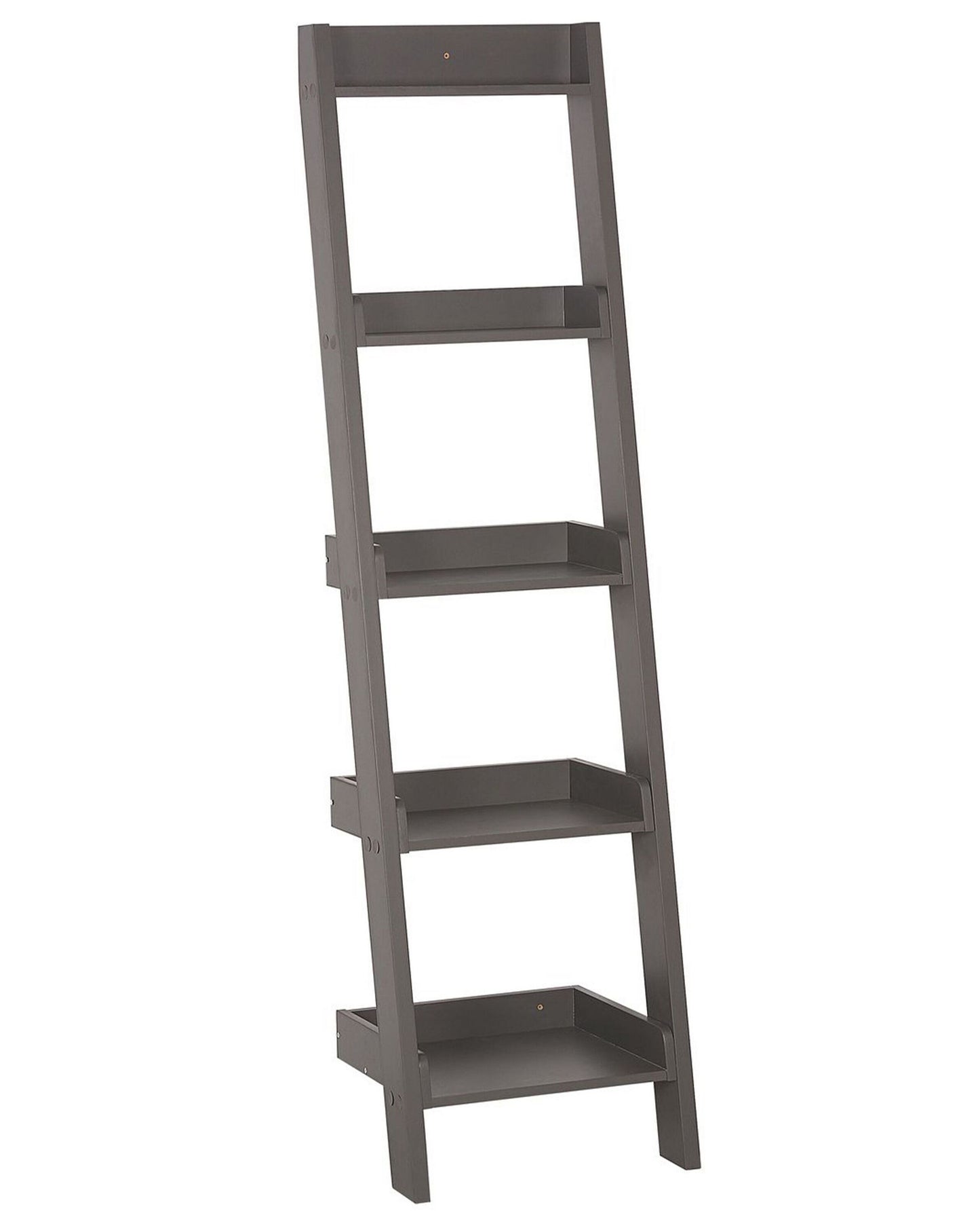 4-Tier Ladder Bookcase Grey Bookshelf