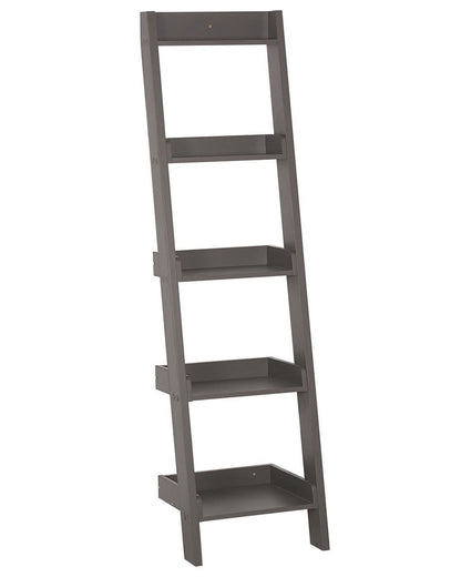 4-Tier Ladder Bookcase Grey Bookshelf
