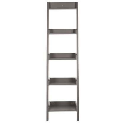 4-Tier Ladder Bookcase Grey Bookshelf