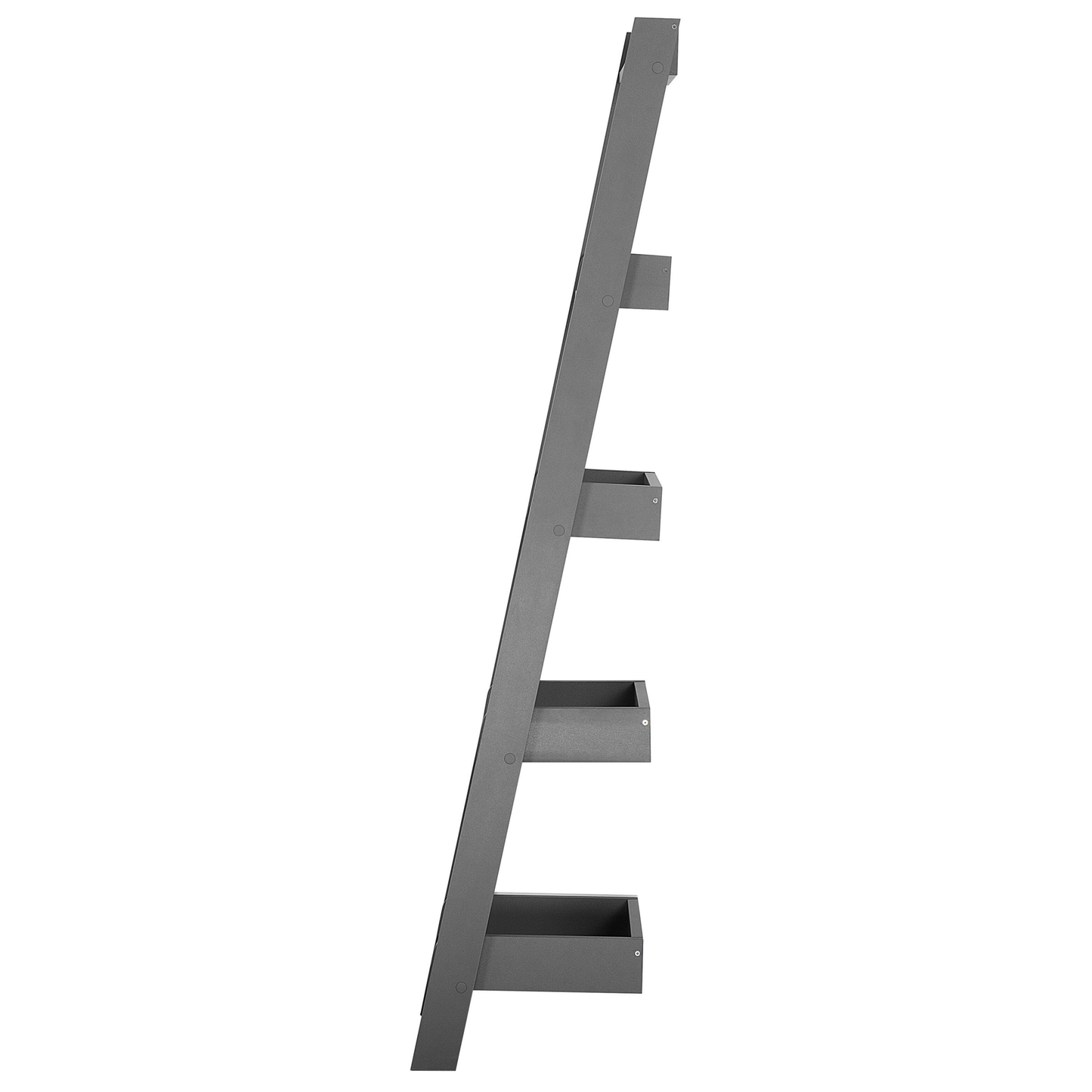 4-Tier Ladder Bookcase Grey Bookshelf