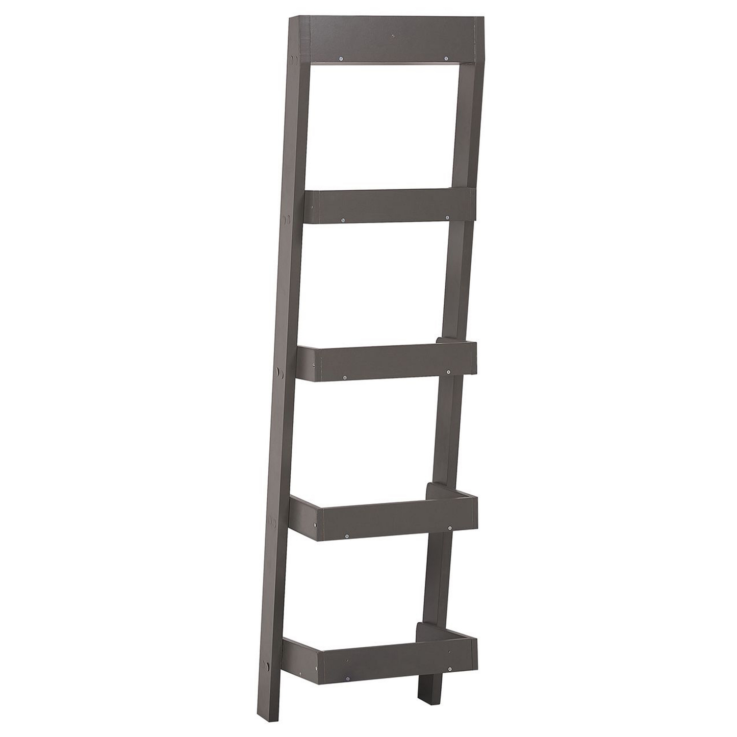 4-Tier Ladder Bookcase Grey Bookshelf