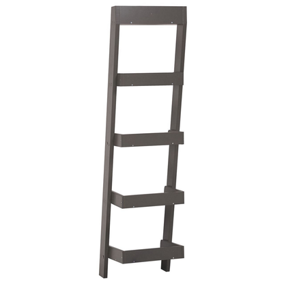4-Tier Ladder Bookcase Grey Bookshelf