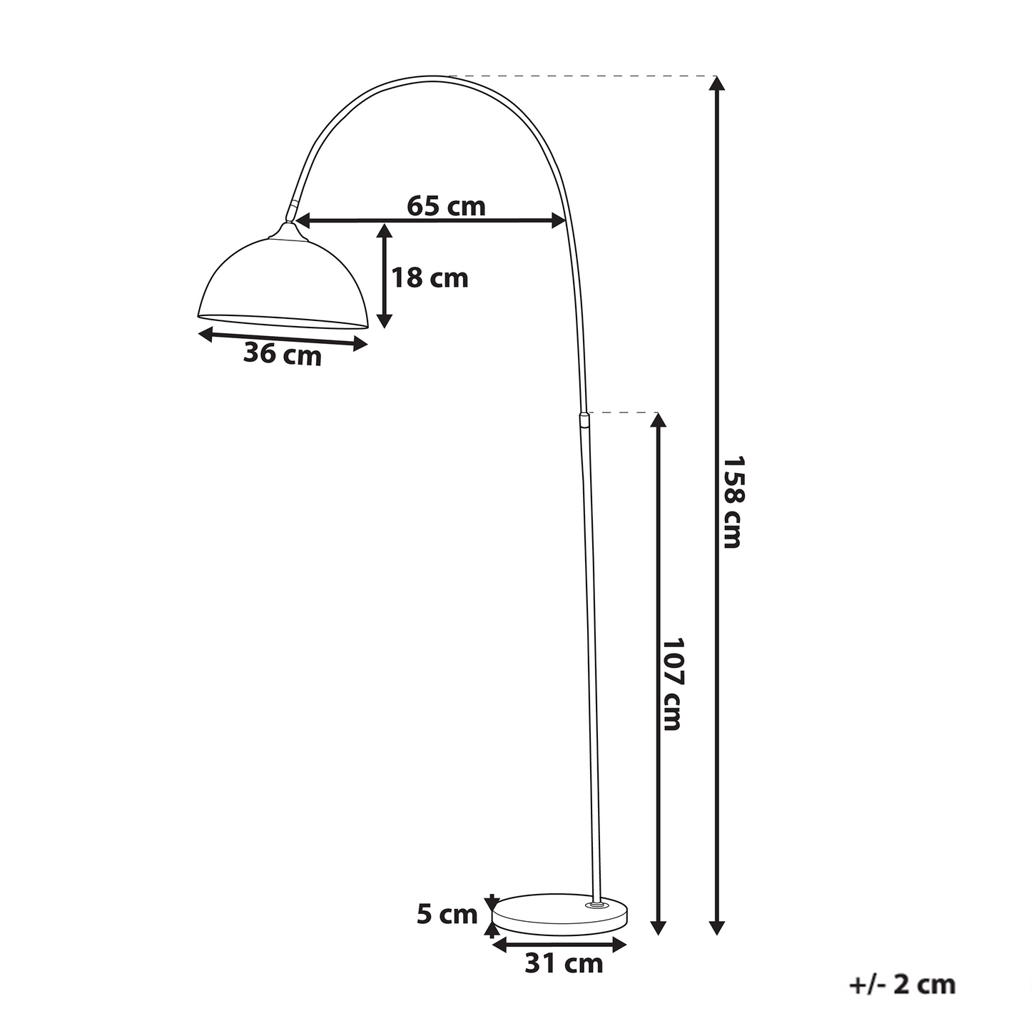 Home Copper Floor Lamp 160cm Curved Metal Retro Glamour