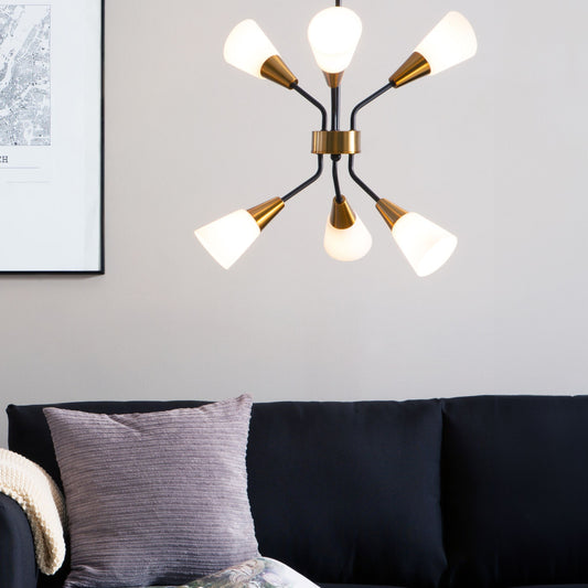 Pendant Lamp Gold White Industrial Bell Shade Long Cord