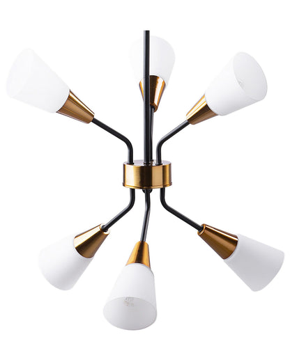 Pendant Lamp Gold White Industrial Bell Shade Long Cord