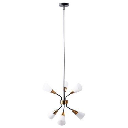 Pendant Lamp Gold White Industrial Bell Shade Long Cord