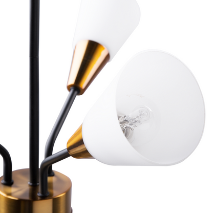 Pendant Lamp Gold White Industrial Bell Shade Long Cord