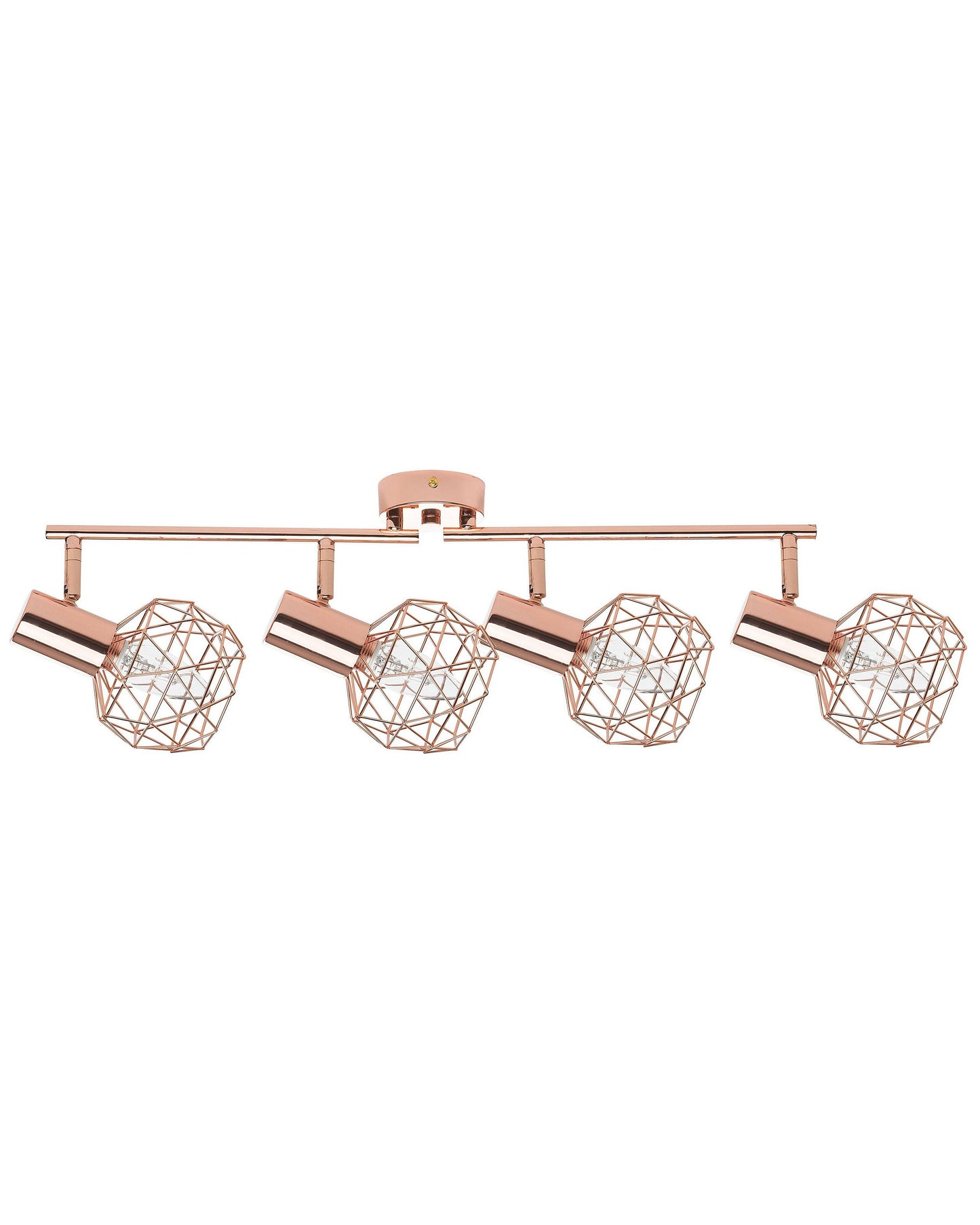 Home Copper 4 Light Cage Shades Adjustable Arms Ceiling Lamp