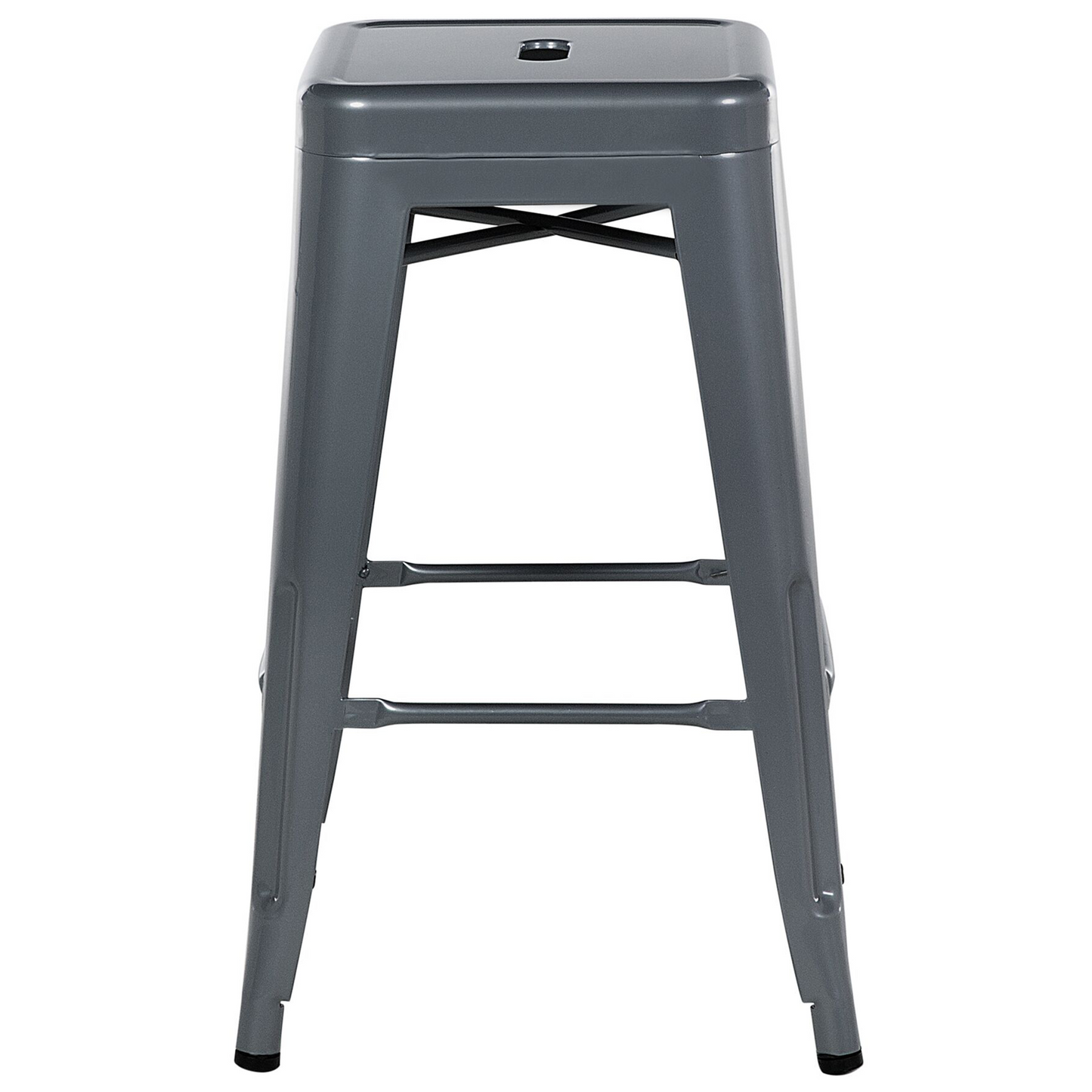 Grey Steel Bar Stools Set of 2 60cm Industrial Design