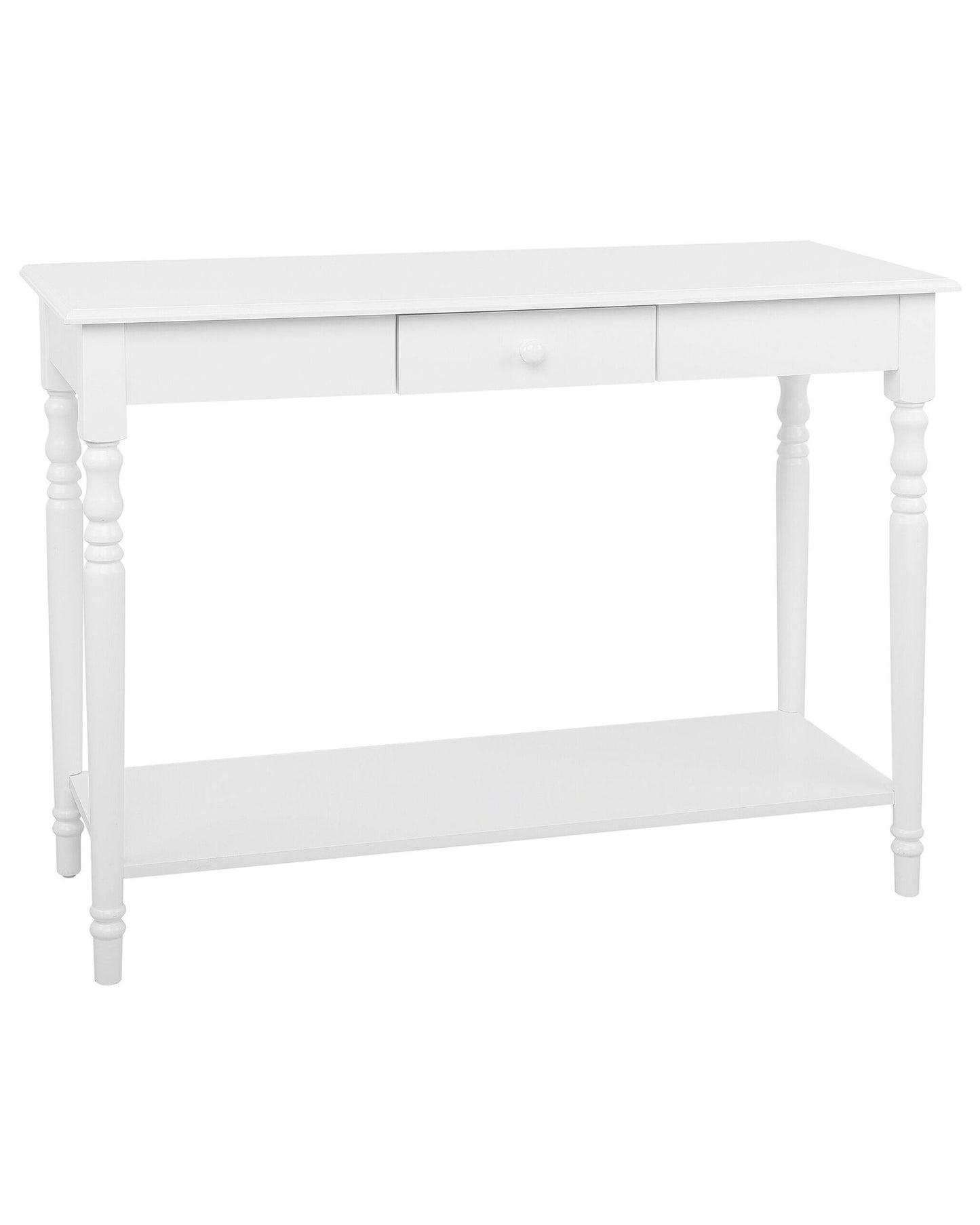 Aurora Home Console Table White MDF Top Pine Wood Legs 102x40 cm