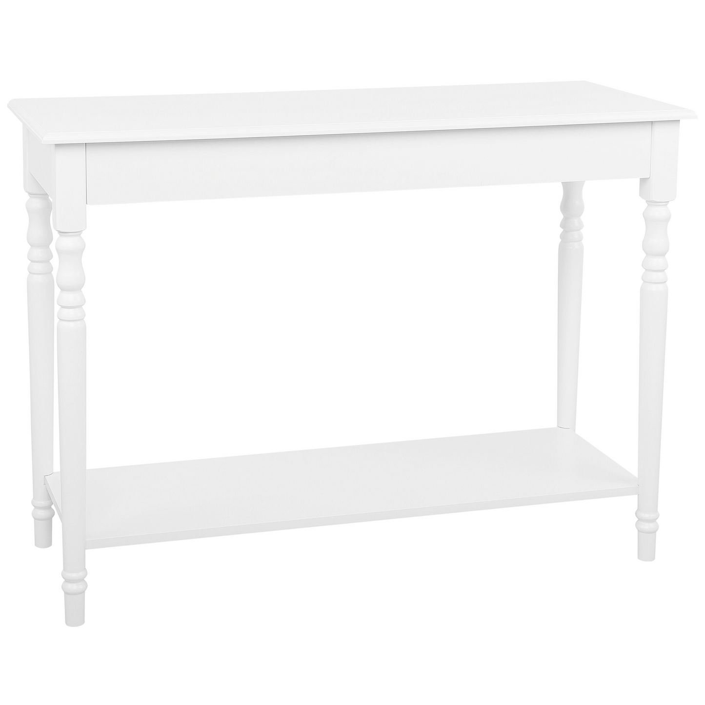 Aurora Home Console Table White MDF Top Pine Wood Legs 102x40 cm