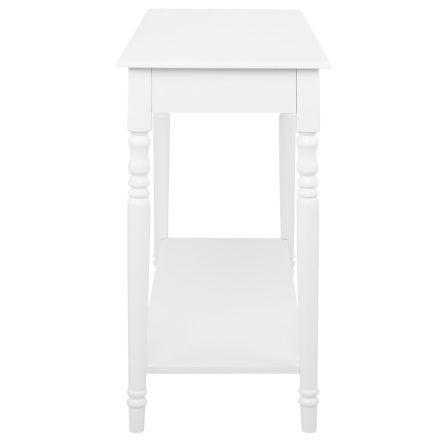Aurora Home Console Table White MDF Top Pine Wood Legs 102x40 cm