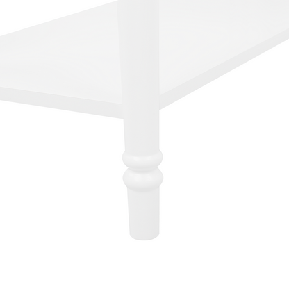 Aurora Home Console Table White MDF Top Pine Wood Legs 102x40 cm