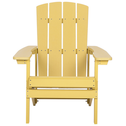 Garden Chair Yellow Weather Resistant Modern Wood Look