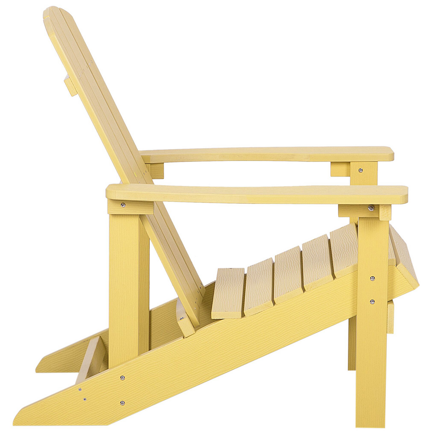 Garden Chair Yellow Weather Resistant Modern Wood Look