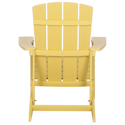 Garden Chair Yellow Weather Resistant Modern Wood Look
