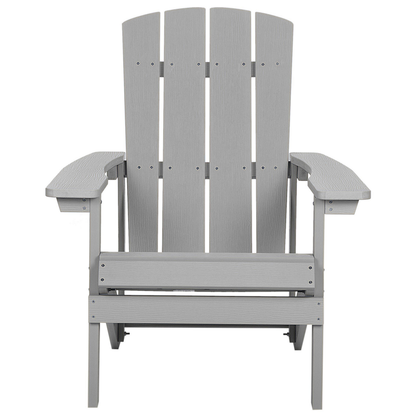 Garden Chair Light Grey Faux Wood Weather Resistant Modern Outdoor Seating