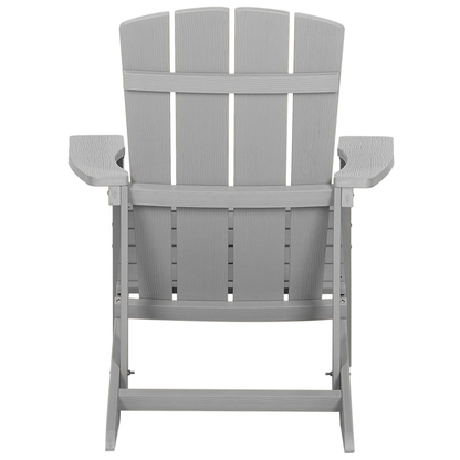 Garden Chair Light Grey Faux Wood Weather Resistant Modern Outdoor Seating