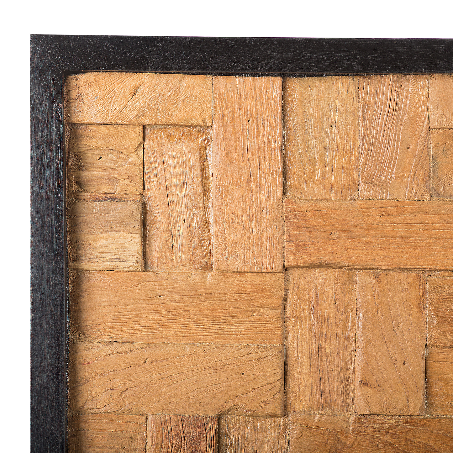 Teak Wall Decor 40 x 100cm Rectangular Rustic
