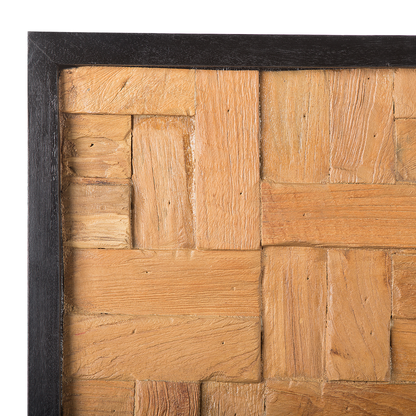 Teak Wall Decor 40 x 100cm Rectangular Rustic
