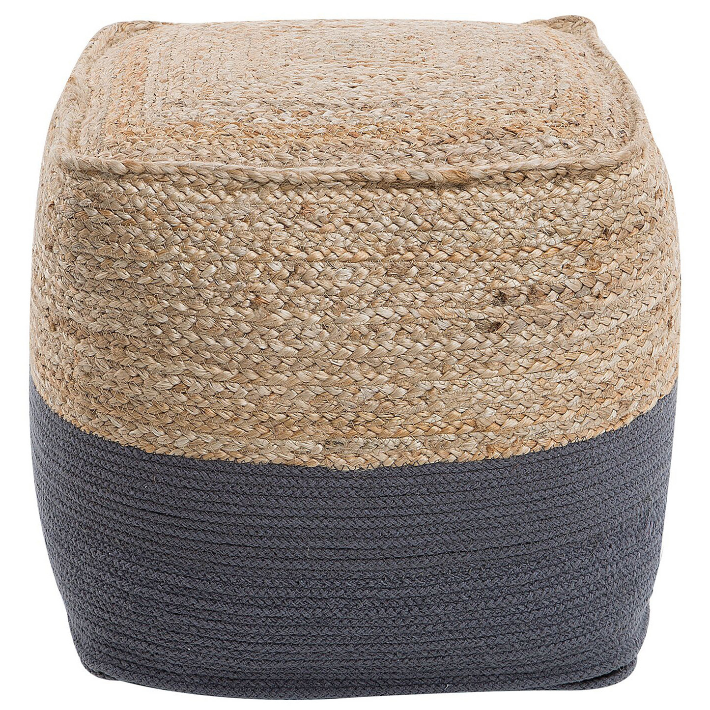Coastline Home Pouf Ottoman Grey Jute EPS Beads 44 x 44cm Boho