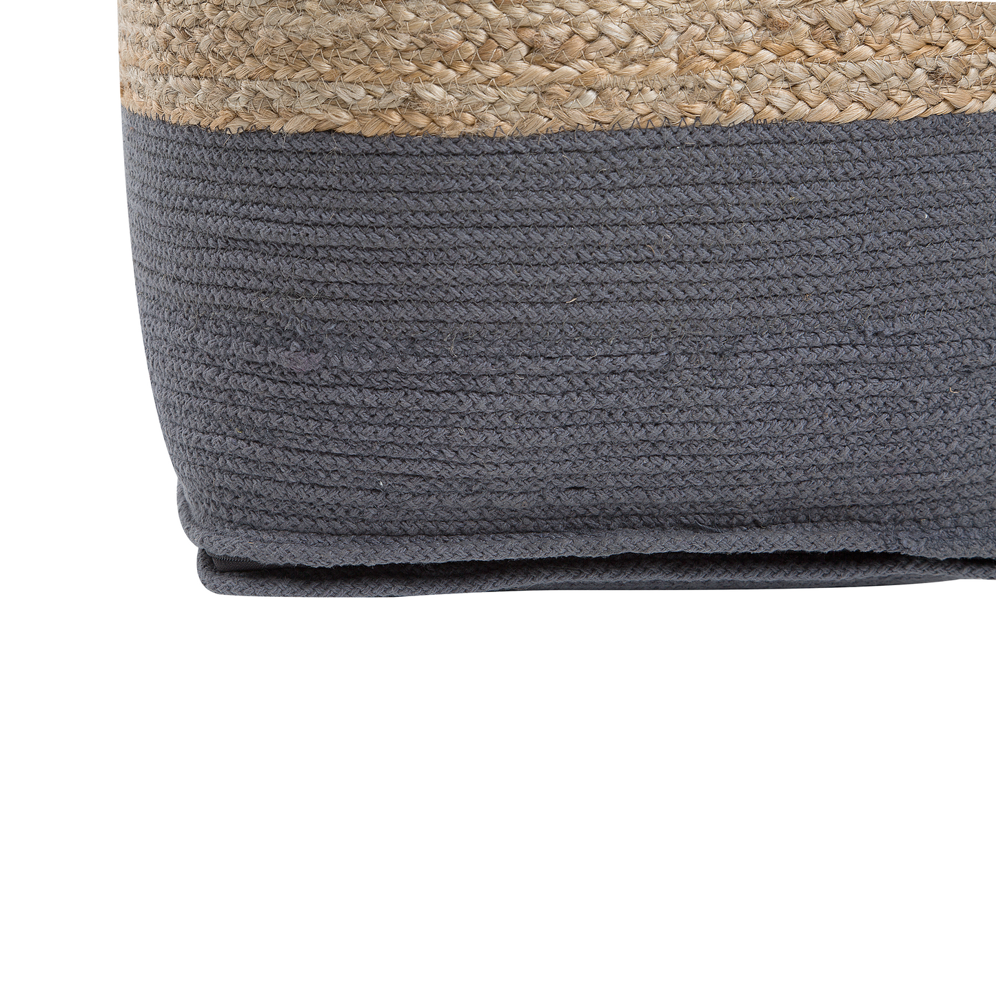 Coastline Home Pouf Ottoman Grey Jute EPS Beads 44 x 44cm Boho