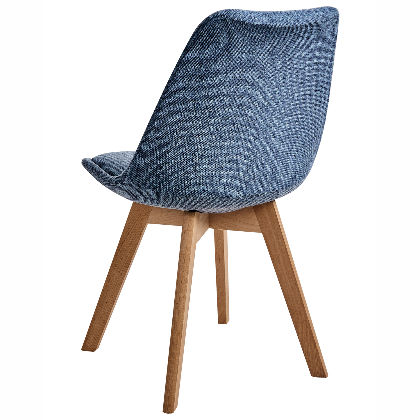 Set Of 2 Dining Chairs Light Blue Fabric With Sleek Beechwood Legs For Modern Dining