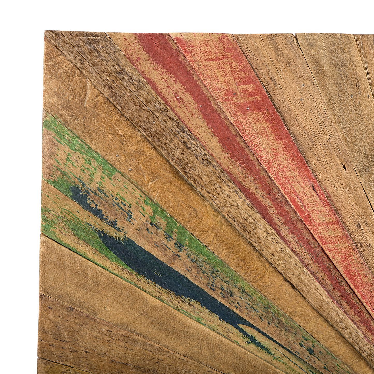 Timberline Teak Wall Art Multicolor Square 70 x 70cm Rustic Finish Handcrafted Living Room Decor