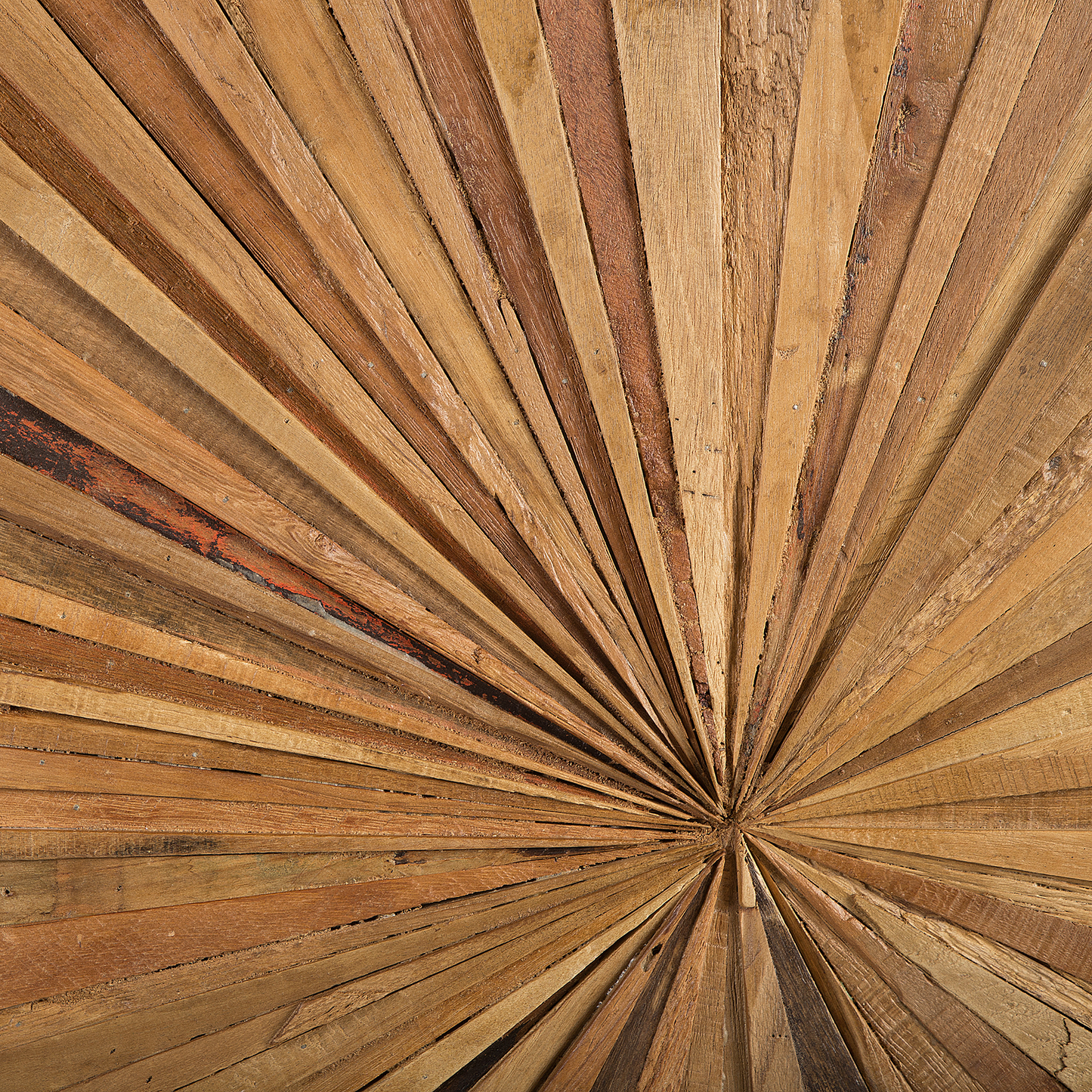 Teak Sunburst Wall Decor Art Hanging Untreated Wood Natural Finish Elegant Handcrafted