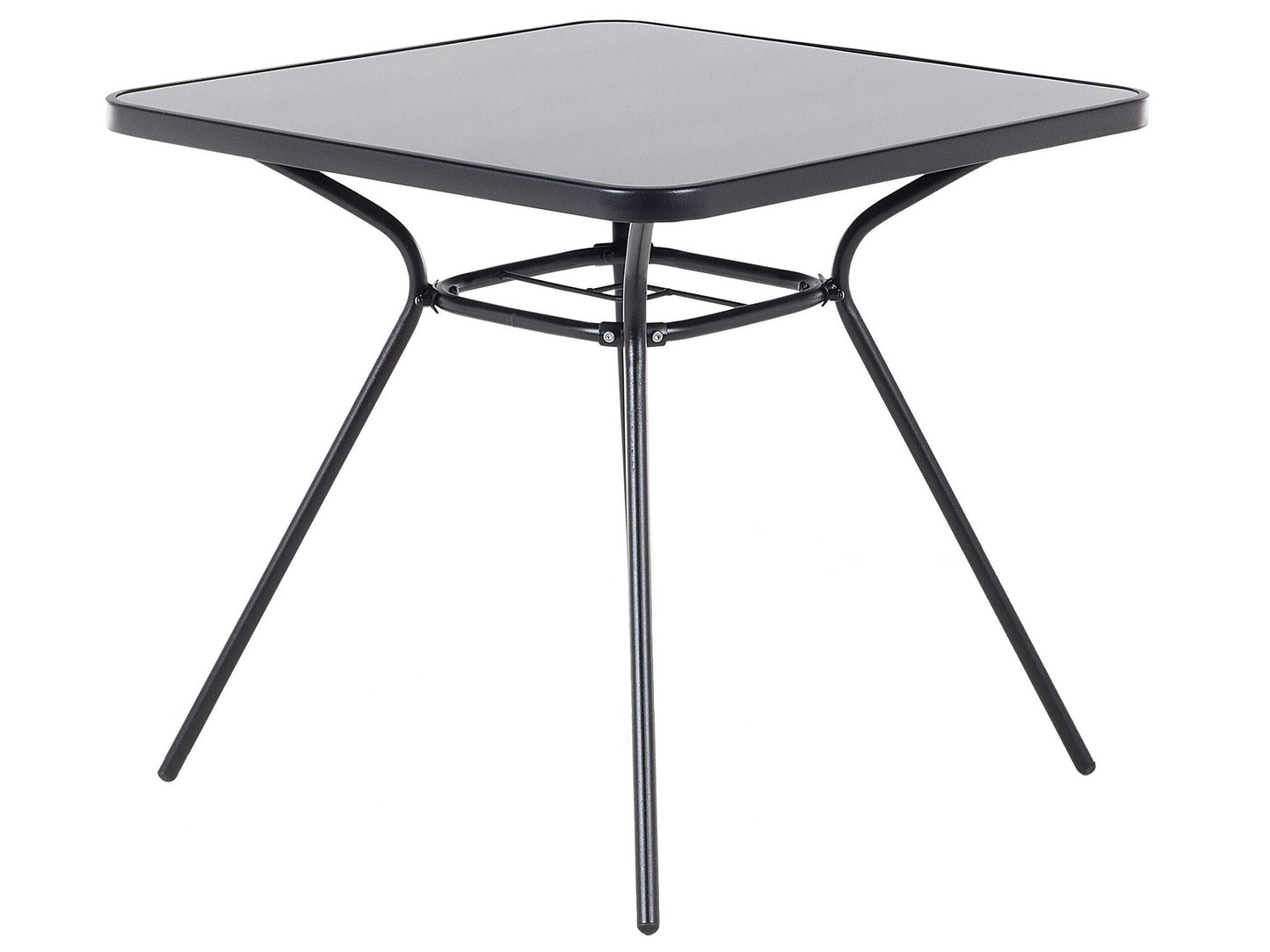 Powder Coated Black Steel Outdoor Dining Table 80 x 80cm