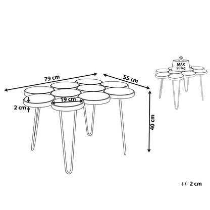 Rustic Side Table Solid Wood Black Metal Hairpin Legs 79 x 55